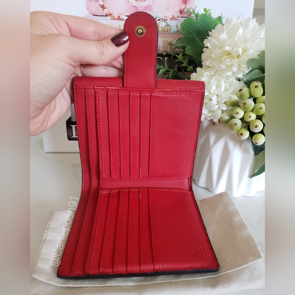 Authentic Pre-owned Gucci Peony Pearl Studded Compact Flap Wallet - Picture 8 of 16